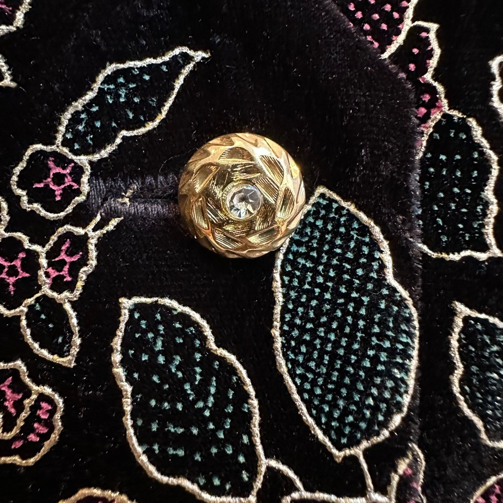 Vintage Maggie McNaughton Velvet Burnout Rose Floral Jacket Blazer Plus Size 22W - Picture 6 of 12